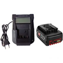 Powerwings - 18 Volt 5,0AH Akku mit Ladegerät für Bosch Professional gba 18V Ersatzakku für Bosch gsr gsb gbh gdr gsr 18 v 5.0 ah BAT618 BAT609