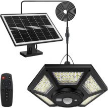 180 LED Lampe Solaire Intérieur Extérieur, Télécommande IP65 étanche pour Maison Jardin Cabanon Pergola Garage