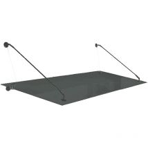 Glaszentrum Hagen - Pensilina in vetro grigio 180x90 cm - Trasparente - incl. Supporto nero