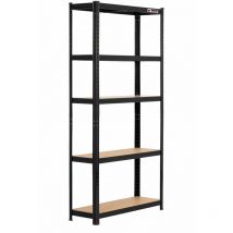 Rhino Racking - 5-Tier Garage Shelving Unit 180x90x30cm Black 200kg per tier