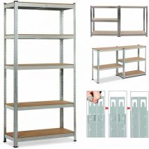 Dayplus - 180 x 90 x 40 cm Étagère robuste à 5 niveaux pour garage, utilitaire, maison, étagère de rangement , étagères en mdf et acier métallique,