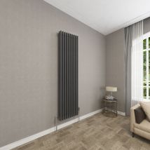 Sky Bathroom - 3 Column Anthracite 1800x470mm Traditional Cast Iron Style Radiator