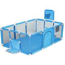 Tiga - 181x122x61cm Parc bébé pour enfants boules de piscine cloture parc Aire de Jeu avec Porte de Sécurité Bleu Clair