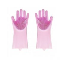 183693 Gants en silicone 2 en 1 avec éponge GLOVE BETTER multifonctionnel Couleur: Rose