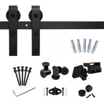 183CM Quincaillerie Kit de Rail pour Porte Coulissante Hardware Ensemble Industriel pour Porte Suspendue en Bois