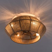 Gojoy - 18.5 ' Braun Bohemian ventilatore a soffitto con illuminazione luce soggiorno dimmerabile con telecomando