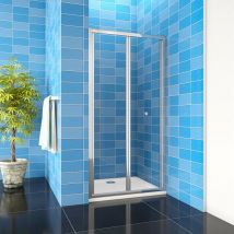 Aica Italy - 185 cm Box Doccia per Nicchia Porta a Soffietto Cristallo Temperato 5 mm Trasparente Profili Cromati Lucidi 80 cm