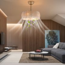 Gojoy - 18.5 in, soffitto ventilatore con luci e telecomando, controllo mute camera da letto soffitto ventilatore