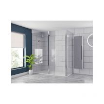 Wholesale Domestic Pacco 8mm Clear Glass Polished Chrome 1850mm x 300mm Walk In Hinged Return Shower Screen