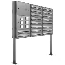 Al Briefkastensysteme - 18er V2a Edelstahl Briefkasten Standanlage Freistehend Mit Klingel