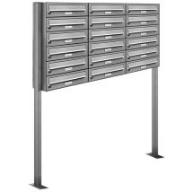 Al Briefkastensysteme - 18er V2a Edelstahl Standbriefkasten Anlage Freistehend
