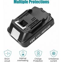 Bsioff - 18V 2AH Batterie de rechange Pour Makita BL1850B lxt Li-ion BL1830 avec chargeur