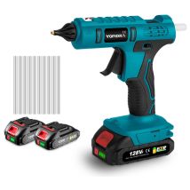 Heißluftgebläse - Ø 11mm Akku Heissklebepistole Klebepistole Bastel Pistole Mit 10pcs Klebestiften +2 Batterie+1 Ladegerät