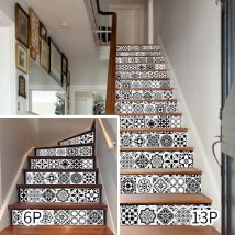18x100cmx13Pcs Stickers adhésifs escalier carrelages Sticker Autocollant contremarche Carreaux de Ciment – Stickers contremarche carrelages