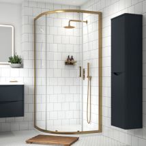 Voda - 1900mm x 900mm Single Entry Quadrant - Brushed Brass - V-SING9E1BB-6
