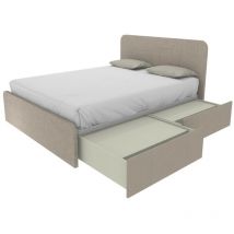 Mobilfino Camerette - Letto matrimoniale 160x200 con cassettoni - Design italiano e montaggio facile - Effetto tessuto