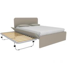 Mobilfino Camerette - 1928R- Lit double 160x190 avec second lit gigogne - Effet tissu