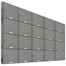 19er Premium Briefkasten Aluminiumgrau ral Farbe 9007 für Außen Wand Postkasten 5x4