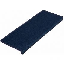 Stufenmatte Dynasty Velours Blau Rechteckig 23,5 x 65 cm