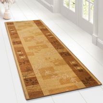 Teppich-Läufer auf Maß gekettelt Akzent beige 67 x 350 cm
