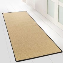 Teppich-Läufer auf Maß gekettelt Salvador natur Kettelung: Schwarz 66 x 200 cm