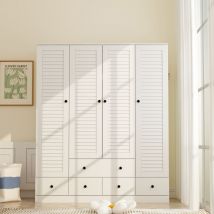 Fufu&gaga - Armoire,grande armoire,armoire à portes battantes,penderies avec 4 portes + 5 tiroirs,armoire cabinet pour vêtements,rangement,chambre à