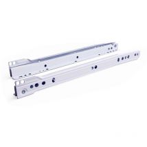 1coppia Guide Scorrevoli Per Cassetto In Acciaio Verniciato Bianco - Cm.40