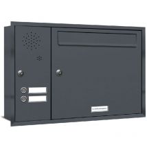 1er Briefkasten Unterputz ral Farbe 7016 Anthrazit 2 Klingel Sprechgitter