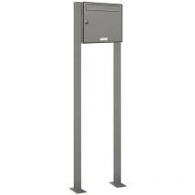 Al Briefkastensysteme - 1er Premium Standbriefkasten Ral 9007 Freistehend Postkasten Ständer S