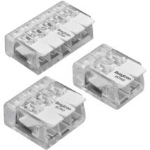 Braytron - 1er Verbindungsklemme 3-fach mit Hebel compact Kabelverbinder mit Hebeln für alle Leiterarten weltweit, bestätigte Anwendungssicherheit