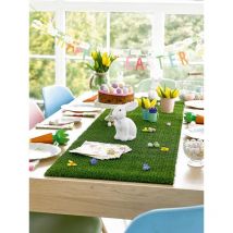 Linghhang - 1m Herbe Artificielle Intérieur,Décoration pour Pâques, Printemps, Été, Jardin de Fées, Partie Minecraft, Thème Football