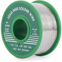 Laoa - 1mm Fil de Soudure Sans Plomb, 50g Fil étain Soudure, Mince à Noyau de Colophane, Sn99%-Ag0.3%-Cu0.7%, Bobine d'étain à Souder Avec Flux pour