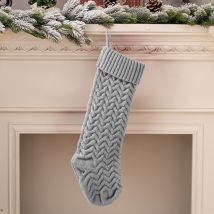 1pc bas de Noël tricoté bas de Noël grande cheminée bas suspendus pour la décoration de Noël de la famille