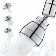 Cyslmuk - 1PC Bec de robinet de cuisine à 3 modes de pulvérisation, pulvérisation d'évier de cuisine à 360 degrés, argent, aérateur de cuisine, pour