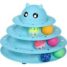 1pc Interactive Cat Toy Set, Turntable, 3-Stories Tower, Rounded Corners, Kitten Toy Supplies, Gift for Any Age - Product Eat Size: 232318cm