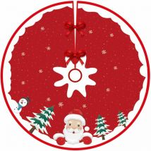 1pc Jupe de Sapin de Noël, 90cm Couvre-Pied de Sapin, Jupe Traditionnelle De Sapin De Noël Ronde, Tapis de Sapin avec Motif Père Noël, pour Fête