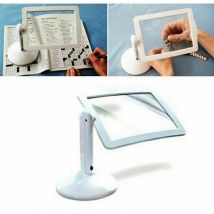1PC Large Hands-Free Magnifying Glass on Stand - 360° Rotating Lens - Reading, Sewing, Small Works - LED Lights - 3x Magnification