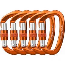 1pc Mousqueton Escalade 25kN Mousqueton à Verrouillage Mousqueton en Forme de d, Ensoleillé