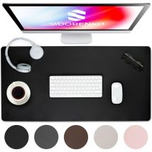 Tigrezy - 1pc pu Leather Desk Pad 80x40cm - Black - Stitched Edges - Large - xxl Mouse Pad - Desk Mat