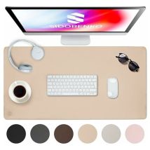 Lablanc - 1pc Sous-main de bureau en cuir synthétique - 80 x 40 cm - Beige - Avec bords cousus - Tapis de bureau résistant à la rouille - Grand
