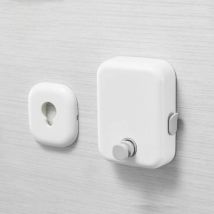 Cyslmuk - 1pc(Blanc) Corde à linge rétractable – Sèche-linge mural réglable, perforateur et support peu encombrant – Pour salle de bain, balcon,