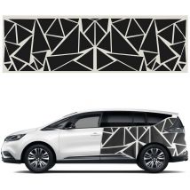 Kingso - 1PCS 200x60cm Car Side Body Sticker diy Vinyl Decal Decor Graphic Triangles Black