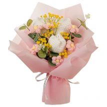 Linghhang - 1PCS (30x35cm)Generic Bouquet de Fleurs au Crochet Tulipes Fleurs tricotées Fleurs artificielles pour la fête des mères, Mariage, fête,