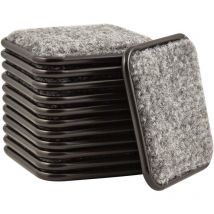 Tigrezy - 2 1/2' quadratische, wiederverwendbare Möbelrollenkappen für Teppichböden zum Schutz von Hartholz-, Fliesen- oder Laminatböden, Braun/Grau