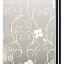 Linghhang - 2 × (45 x 200 cm, fleurs blanches) Film pour fenêtre intimité Film pour fenêtre auto-adhésif Film pour fenêtre intimité Film pour fenêtre