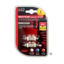 2 Ampoules 4 Leds navette SV85-8 24V blanc - 38mm