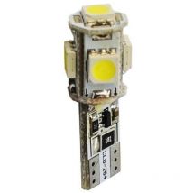 2 Ampoules led - Canbus T10 W5W - 5 led smd 3528 - 12 v - 2.20 w - Blanc