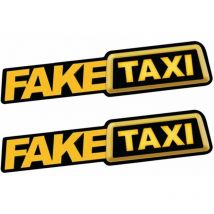 2 Autocollants de Voiture Drôle, 20x5 cm fake taxi Autocollant De Voiture Autocollant Emblème Autocollants En Vinyle Auto-Adhésif pour Voiture Van,
