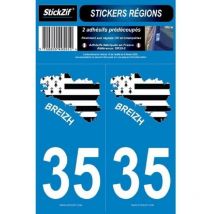 Stickzif - 2 Autocollants Departement 35 Carte Bretagne SR35-2