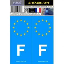 Stickzif - 2 autocollants Pays Europe france
